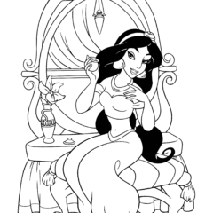 Princess Jasmine in front of the mirror