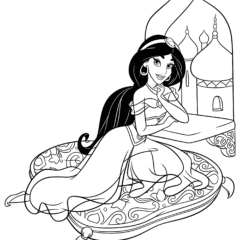 Princess Jasmine in her castle