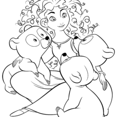 Princess Merida and her younger brothers