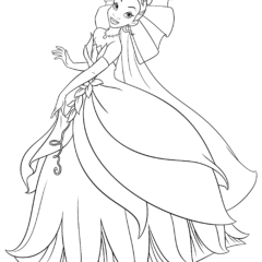 Princess Tiana in a wedding dress