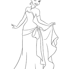 Princess Tiana in an evening dress