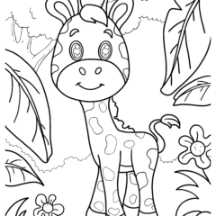 Simple Cartoon Giraffe