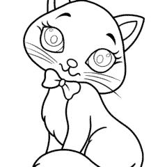 Sneaky cat with a bow