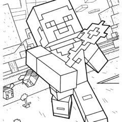 Steve holding a flower in Minecraft