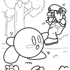 Super Mario And Kirby Fight Each Other