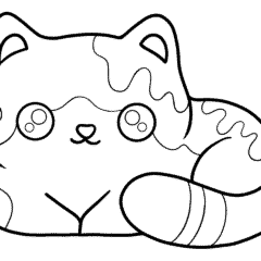 The cat curled up into a ball