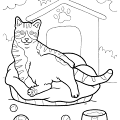 The cat is lying on the bed