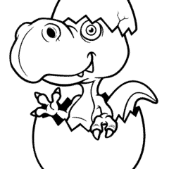 The dinosaur hatched from the egg