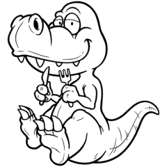 The dinosaur wants to eat