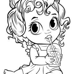 Tilly Tinker with a drink