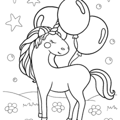 Unicorn in a witch hat for Halloween