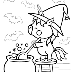 Unicorn with a large spiral horn