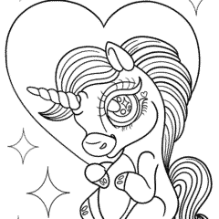 Unicorn with balloons for parties