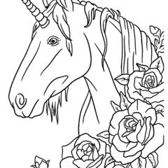 Unicorn with flowers