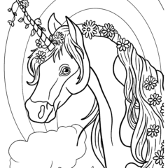 Unicorn with flowers in its mane