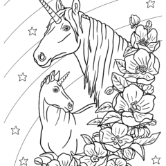Unicorns with flowers